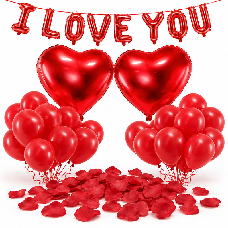 Frieripaket Stort – I LOVE YOU & röda ballonger – samlingsbild