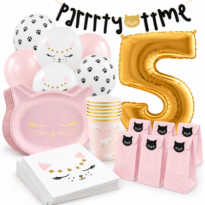 5-årskalas, Kattkalas, kalaspaket, 6 gäster – samlat paketinnehåll