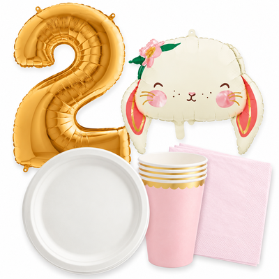 Kaninkalas – 2-årskalas – kalaspaket med kaninballong för 6 gäster