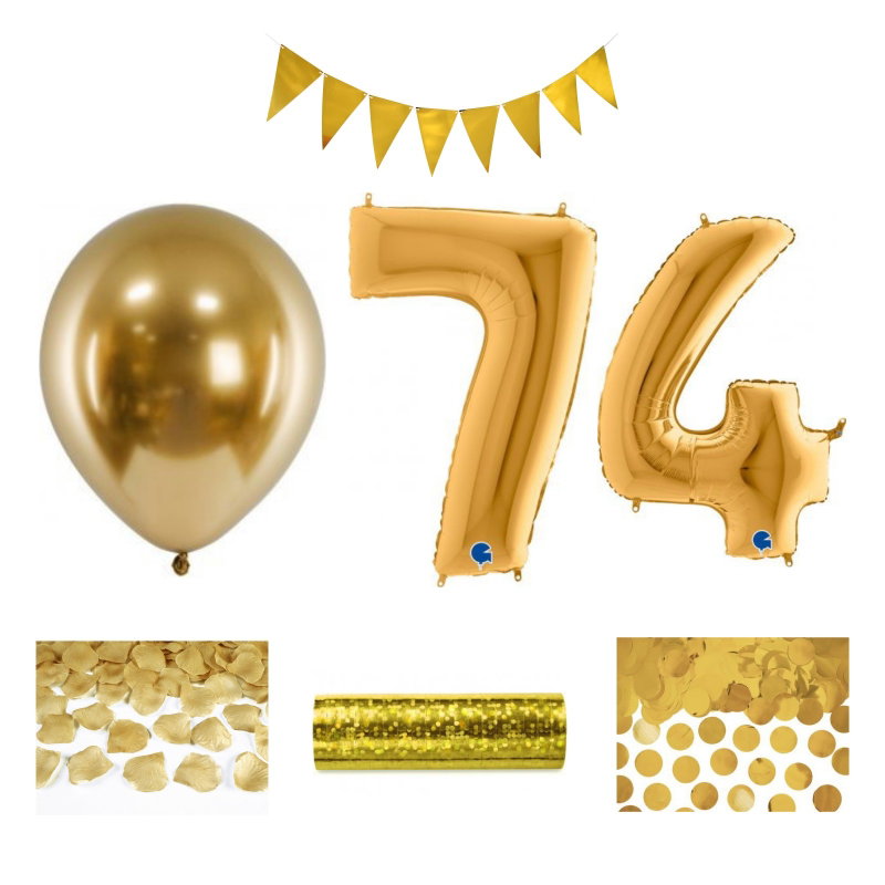 74-års festpaket, Guld, Stor – sammansatt produktbild