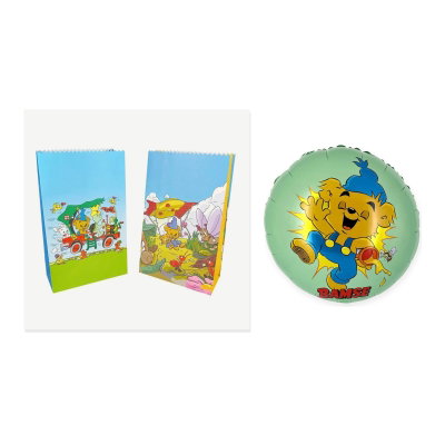 Bamse Natur – kalaspåsar och grön motivballong