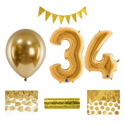 34-års festpaket, Guld, Stor – sammansatt produktbild