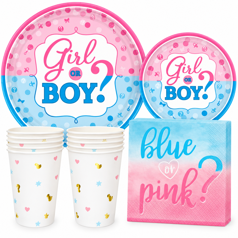 Gender reveal – Boy or Girl-dukning för åtta – paketöversikt