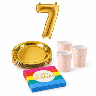 7-årskalas, Regnbågskalas, kalaspaket, 6 gäster – paketets produkter