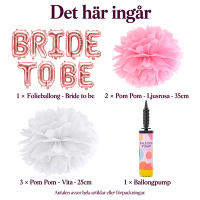 Det här ingår – Överraskningen i hallen – stor rosétext och pappersmoln