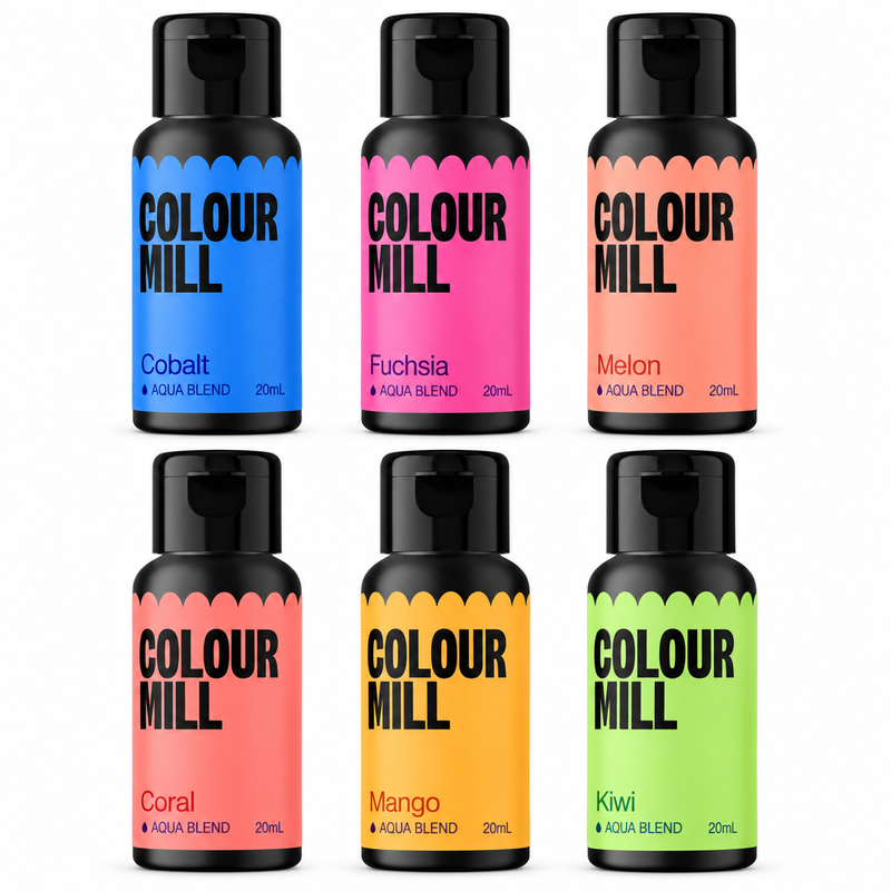 Tropical, 6 flaskor Colour Mill Aqua Blend à 20 ml