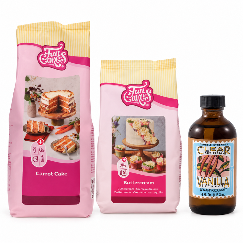 Produktöversikt: Morotskaka med vit vaniljsmörkräm