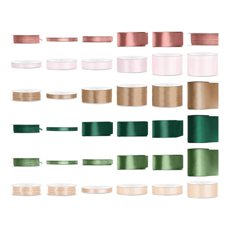 Satinbandspaket – Rosa julglans – Maxi – 36 rullar – hela paketet