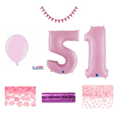 51-års festpaket, Rosa, Stor – sammansatt produktbild