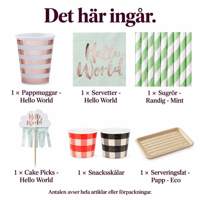 Hello World – dryck och plock för åtta vid presentöppningen