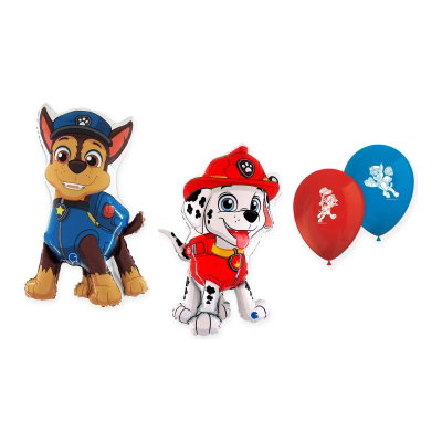 Paw Patrol – ballongbukett med Chase och Marshall