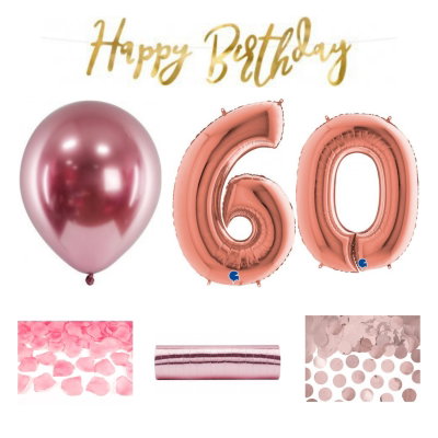60-års festpaket, Roséguld, Stor – sammansatt produktbild