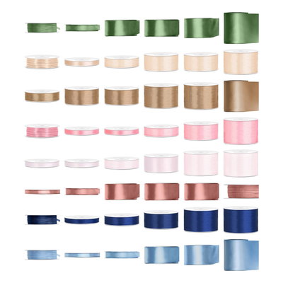 Satinbandspaket – Salvia och cream – Maxi – 48 rullar – hela paketet