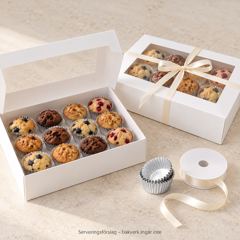 Två smaklådor med tolv minimuffins vardera