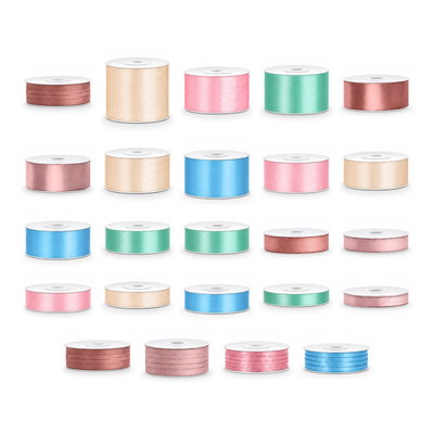 Satinbandspaket – Dusty rose dop – Maxi – 24 rullar – hela paketet