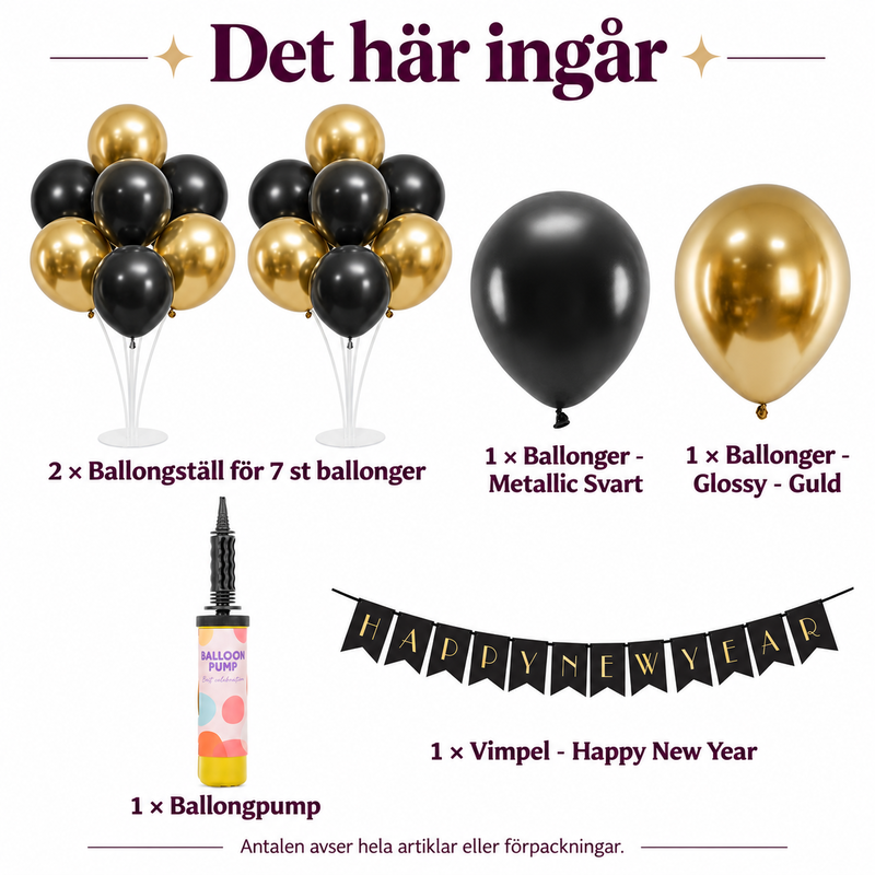 Det här ingår i Två nyårsbuketter på fot – dekor utan takfästen