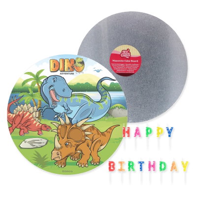 Dinosauriekalas – tårtpaket med Dino Adventure – paketets samlade innehåll