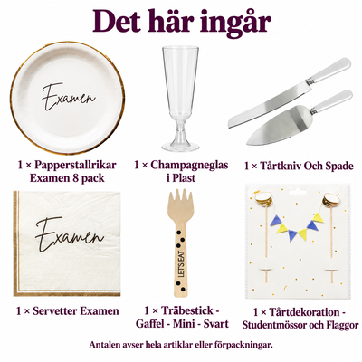 Det här ingår i Studentens tårtskål för åtta – från uppskärning till kuvert