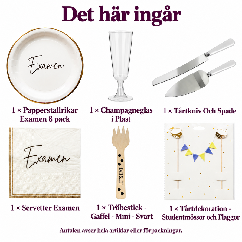 Det här ingår i Studentens tårtskål för åtta – från uppskärning till kuvert