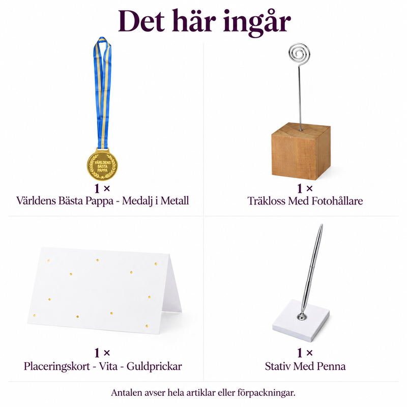 Det här ingår i Pappas minnesutställning – fyra foton och en medalj
