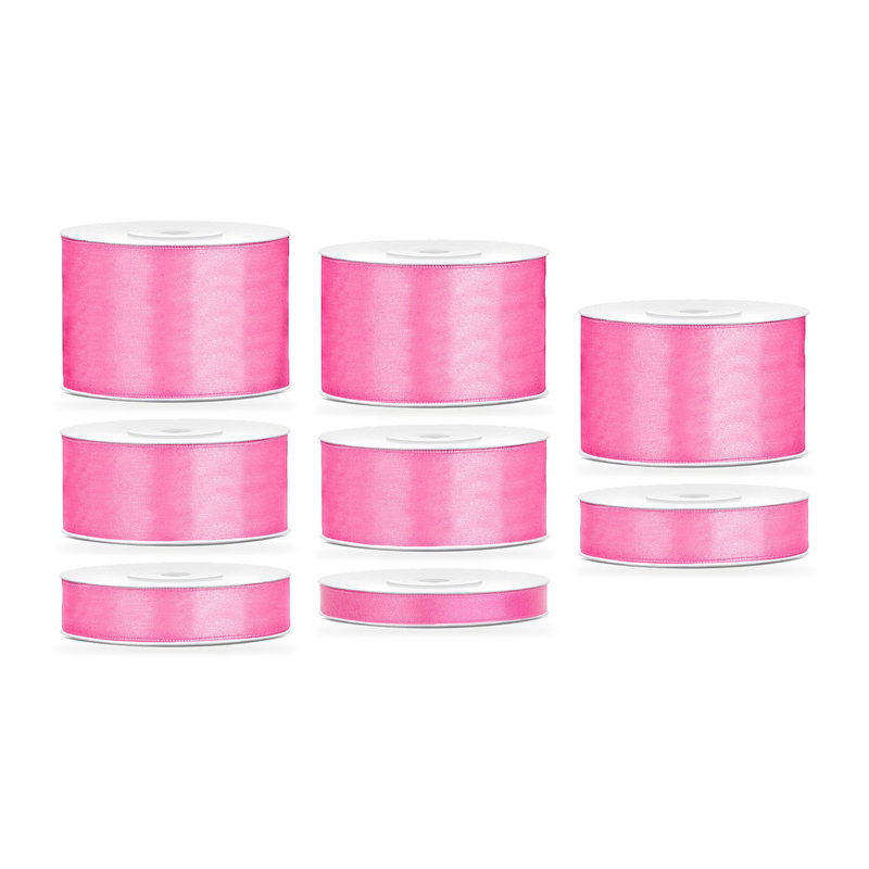 Satinbandspaket – Rosa – 8 rullar – hela paketet