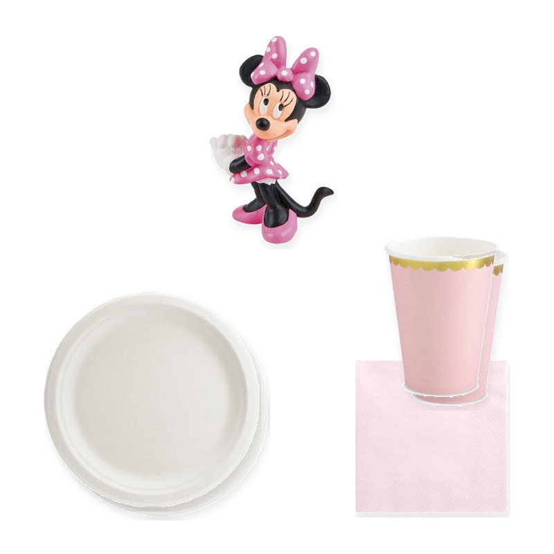 Mimmi Pigg – rosa dukning och tårtfigur, 12 gäster