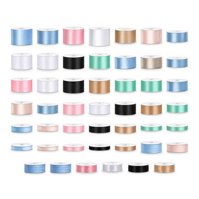 Satinbandspaket – Dusty blue – Maxi – 48 rullar – hela paketet