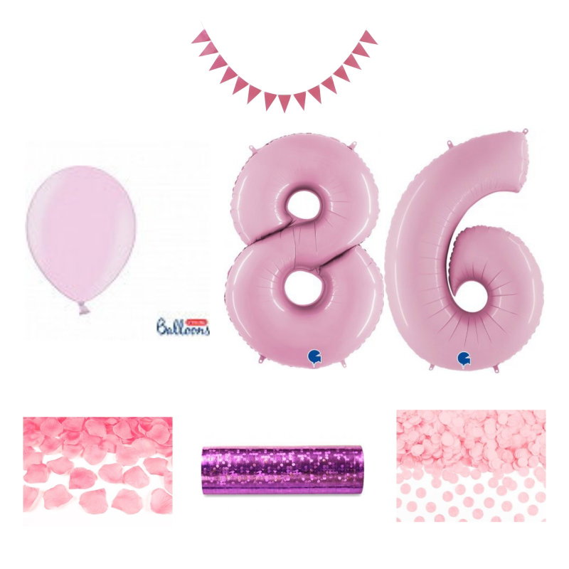 86-års festpaket, Rosa, Stor – sammansatt produktbild
