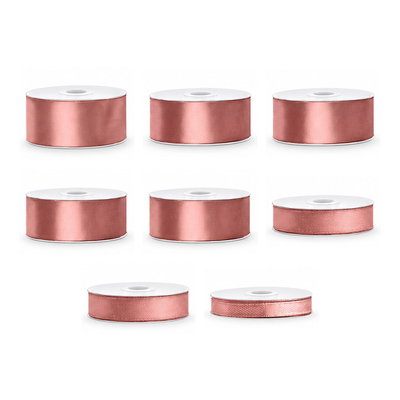 Satinbandspaket – Dusty Rose – 8 rullar – hela paketet