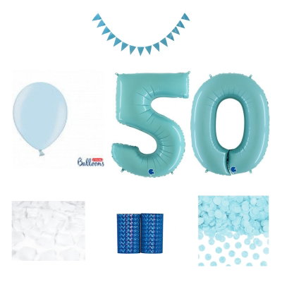 50-års festpaket, Blått, Stor – sammansatt produktbild