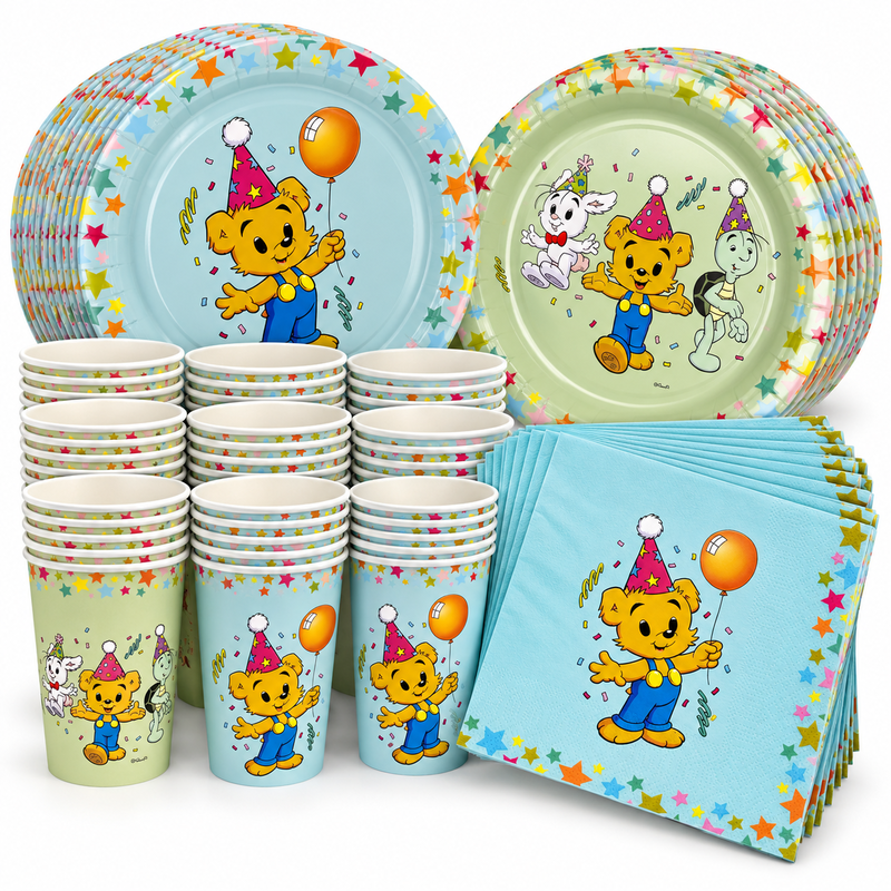 Bamse Party – dukningspaket för 24 gäster – paketets produkter