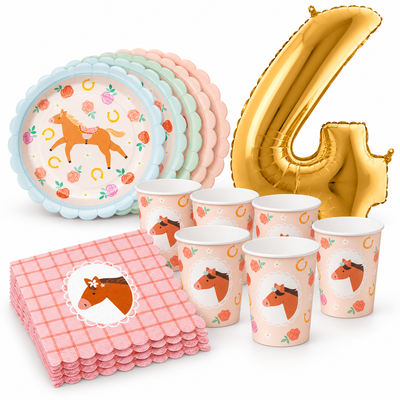 4-årskalas, Hästkalas, kalaspaket, 6 gäster – samlat paketinnehåll
