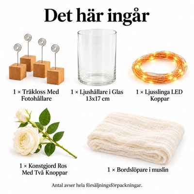 Fyra minnen i stilla ljus – familjens minnesbord – innehåll och antal försäljningsförpackningar