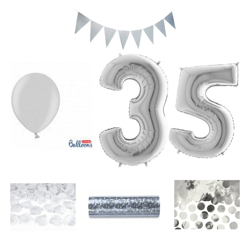 35-års festpaket, Silver, Stor – sammansatt produktbild