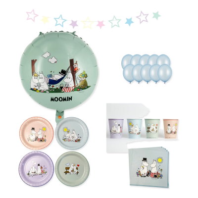 Mumin – kalaspaket med dukning och dekorationer för 16 gäster