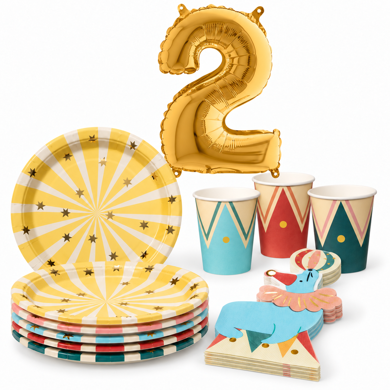 2-årskalas, Cirkus, kalaspaket, 6 gäster – paketets innehåll