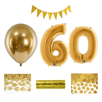 60-års festpaket, Guld, Stor – sammansatt produktbild