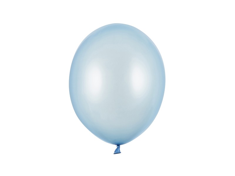 10 ljusblå metallicballonger
