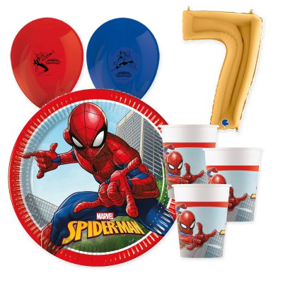 7-årskalas, Spiderman, kalaspaket, 8 gäster – samlad paketbild