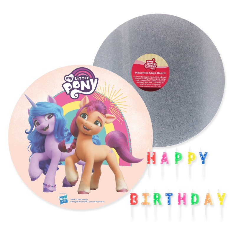 My Little Pony – tårtpaket med motivbild – paketets samlade innehåll