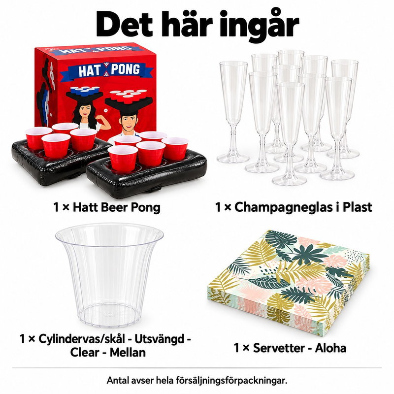 Hattpong på sommarfesten – spela och ta dryckespaus – innehåll och antal försäljningsförpackningar
