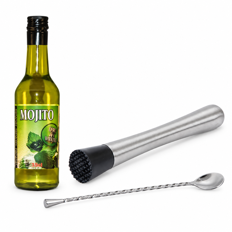 Mojito-startpaket med en 35 cl drinkmix, muddler och barsked