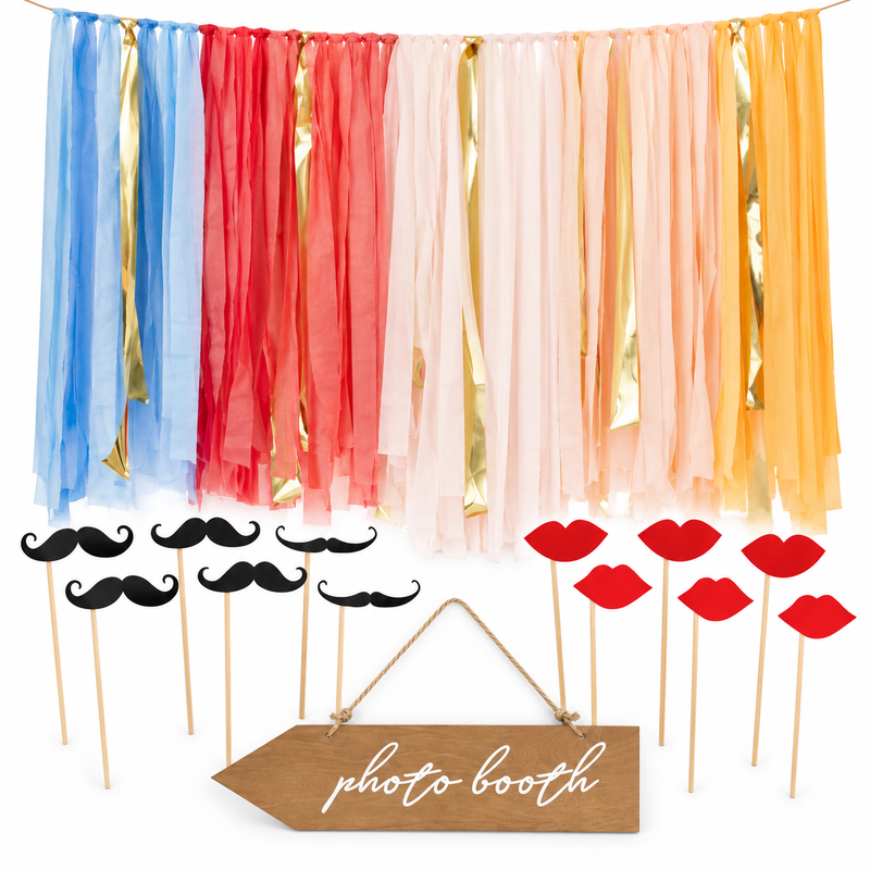 Mustasch eller läppar – vuxenfestens fotoateljé
