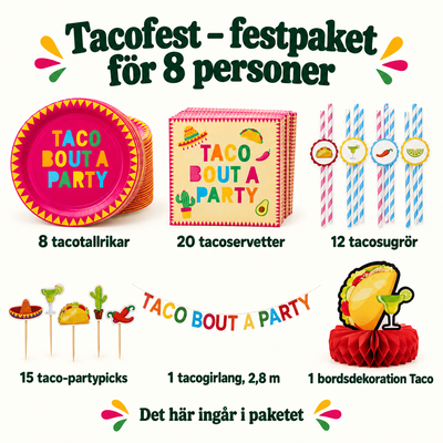 Tacofest – festpaket för 8 personer – innehåll och antal