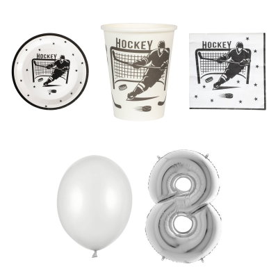 8-årskalas, Hockey, kalaspaket, 8 gäster – översikt av ingående produkttyper