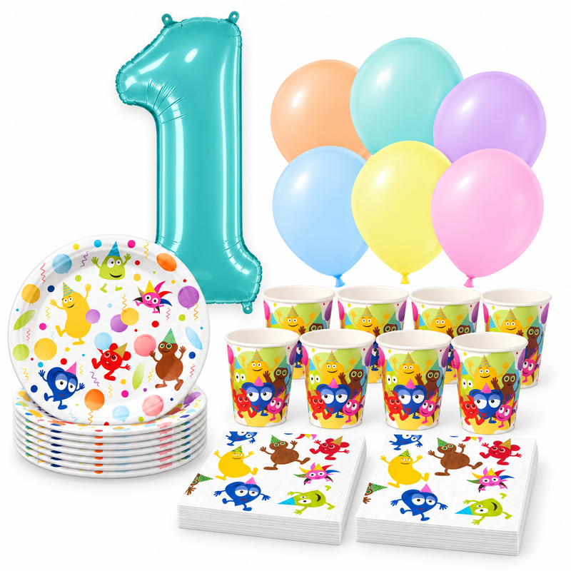1-årskalas, Babblarna, kalaspaket, 24 gäster – produktbild