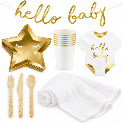 Little Star – sex sittplatser runt babyshowerbordet