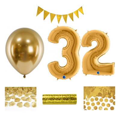 32-års festpaket, Guld, Stor – sammansatt produktbild