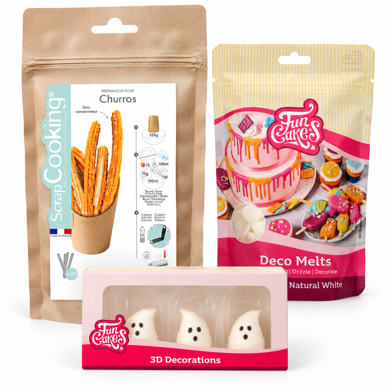Vita spökchurros att doppa och dela