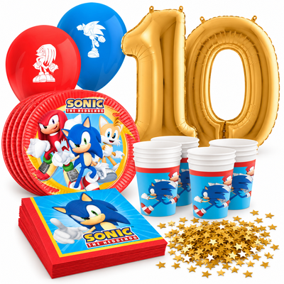 10-årskalas, Sonic, kalaspaket, 8 gäster – samlat paketinnehåll